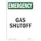 Signmission OSHA EMERGENCY, 7" Height, Decal, Portrait, Gas Shutoff OS-EM-D-57-V-10499 - alternate 1